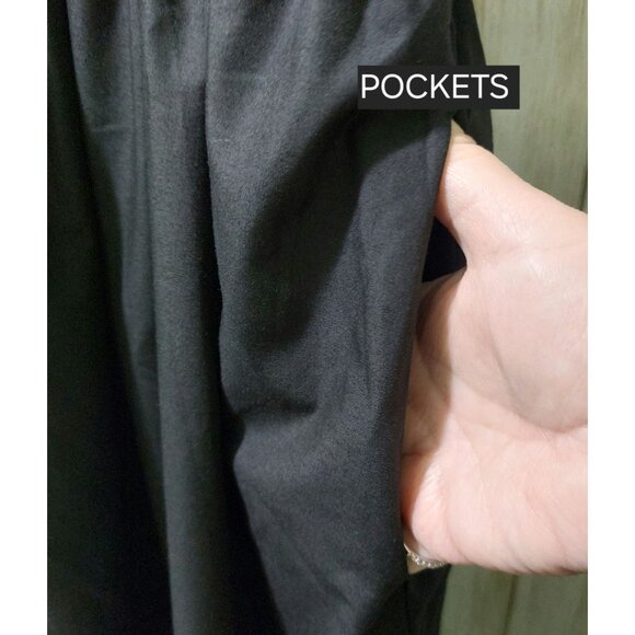 NWT Commense Black Ribbed Racerback Tank Maxi Dress W/Pockets Size Large - Picture 4 of 8